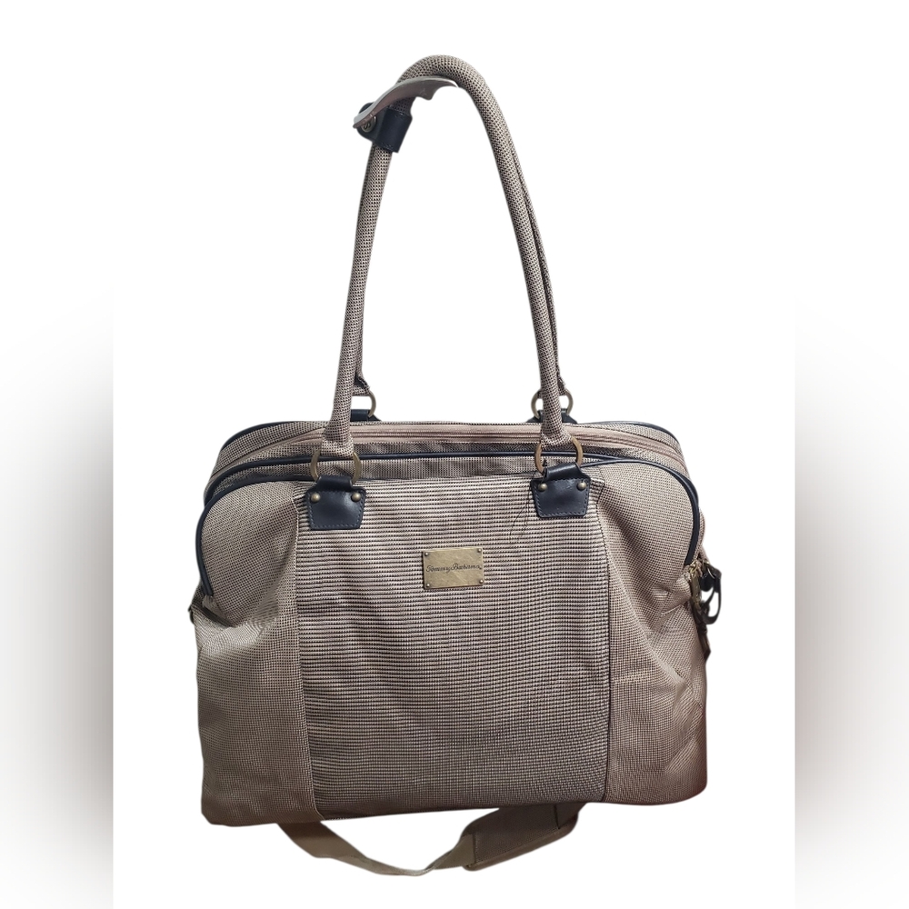 Tommy Bahama Haven 20 inch Boarding Bag, Champagne/Navy NWOT